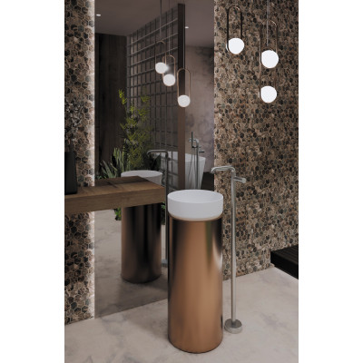 Deante Silia umywalka 36 cm nablatowa okrągła biała CDL6U4S