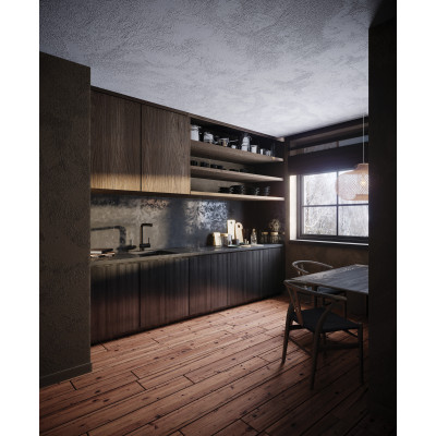 Deante Aster bateria kuchenna stojąca czarna BCAN73M