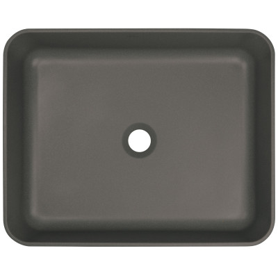 Deante Temisto umywalka 50x40 cm prostokątna nablatowa antracyt CQT_TU5S