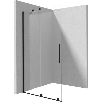 Deante Prizma ścianka prysznicowa walk-in 90 cm czarny mat/szkło przezroczyste KTJ_N39R