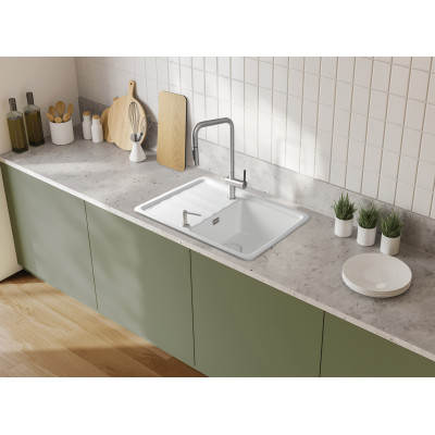 Deante Momi zlewozmywak granitowy 78x50 cm biały ZCM_6113