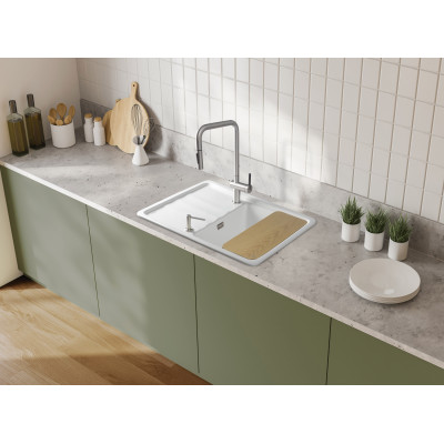 Deante Momi zlewozmywak granitowy 78x50 cm biały ZCM_6113