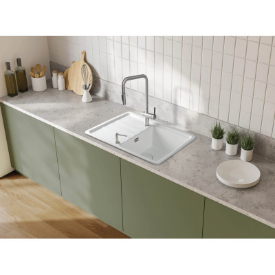 Deante Momi zlewozmywak granitowy 78x50 cm biały ZCM_6113