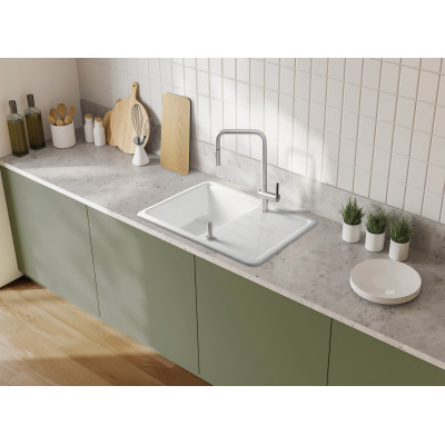 Deante Momi zlewozmywak granitowy 78x50 cm biały ZCM_6113