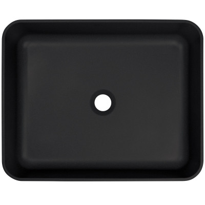Deante Temisto umywalka 50x40 cm prostokątna nablatowa czarna CQT_NU5S