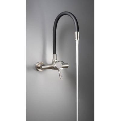 Deante Luno bateria kuchenna ścienna stal-czarna BOC_B800