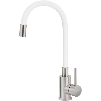 Deante Neo Luno bateria kuchenna stojąca stal-biała BOC_W720