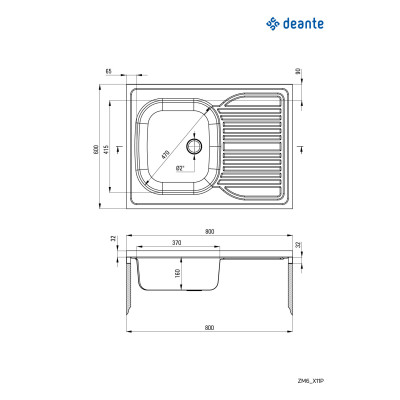 Deante Tango zlewozmywak stalowy 80x60 cm nakładany stal satynowa ZM6011P