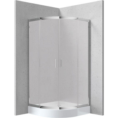 Deante Funkia kabina prysznicowa 90x90 cm półokrągła chrom połysk/szkło szronione KYP653K