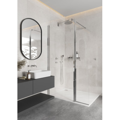 Deante Kerria Plus ścianka prysznicowa 40 cm ruchoma chrom/szkło przezroczyste KTSX072P