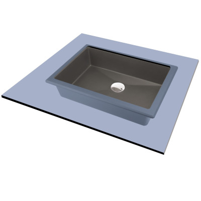Deante Correo umywalka 50x35 cm prostokątna wpuszczana-podblatowa antracyt CQR_TU5U