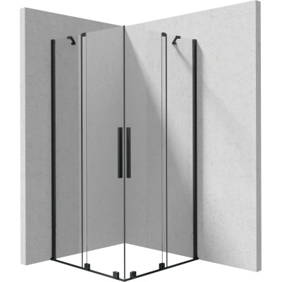 Deante Kerria Plus kabina prysznicowa 90x90 cm kwadratowa czarny mat/szkło przezroczyste KPNNP09P09