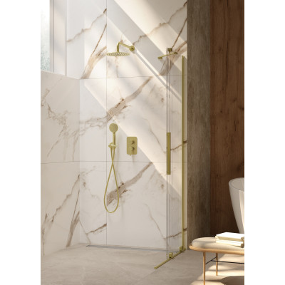 Deante Prizma ścianka prysznicowa walk-in 90 cm złoty szczotkowany/szkło przezroczyste KTJ_R39R