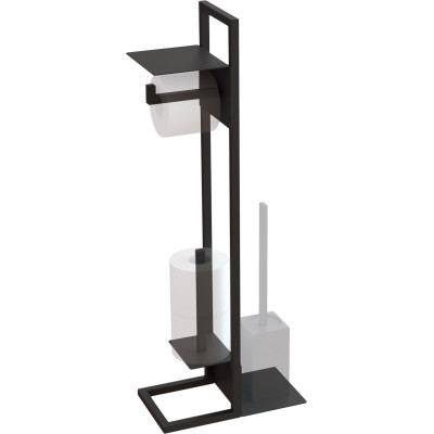 Deante Mokko stojak na papier toaletowy i szczotkę WC czarny mat ADMN242