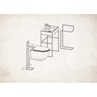 Deante Mokko stojak na papier toaletowy i szczotkę WC czarny mat ADMN242