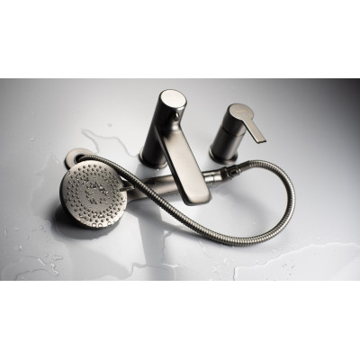 Deante Arnika bateria wannowo-prysznicowa nawannowa titanium BQAD13M