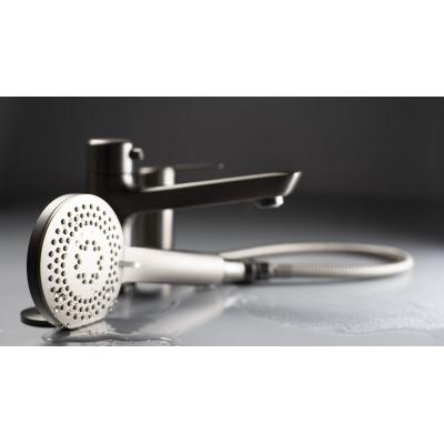 Deante Arnika bateria wannowo-prysznicowa nawannowa titanium BQAD13M