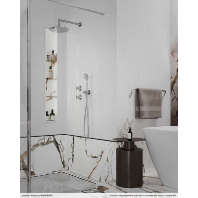 Deante Temisto zestaw prysznicowy podtynkowy z deszczownicą chrom NAC_09QT