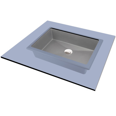 Deante Correo umywalka 50x35 cm prostokątna wpuszczana-podblatowa szary/kamień CQRSU5U