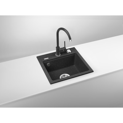 Deante Zorba zlewozmywak granitowy 44x44 cm wpuszczany grafitowy ZQZ2103
