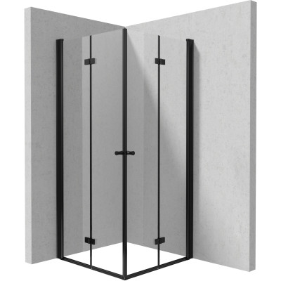 Deante Kerria Plus kabina prysznicowa 80x80 cm kwadratowa czarny mat/szkło przezroczyste KKNNX08X08