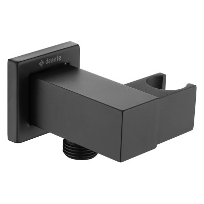 Deante Cascada przyłącze kątowe z uchwytem czarny mat NACN58K