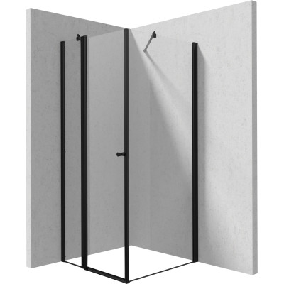 Deante Kerria Plus kabina prysznicowa 80x80 cm kwadratowa czarny mat/szkło przezroczyste KKNNU08S08