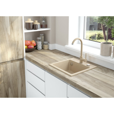 Deante Zorba zlewozmywak granitowy 44x44 cm wpuszczany beżowy ZQZ5103