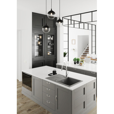 Deante Andante Flush zlewozmywak granitowy 78x49 cm czarny ZQN_N11F