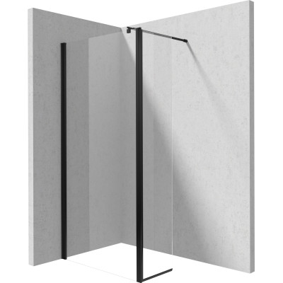 Deante Kerria Plus ścianka prysznicowa 40 cm ruchoma czarny mat/szkło przezroczyste KTSXN72P