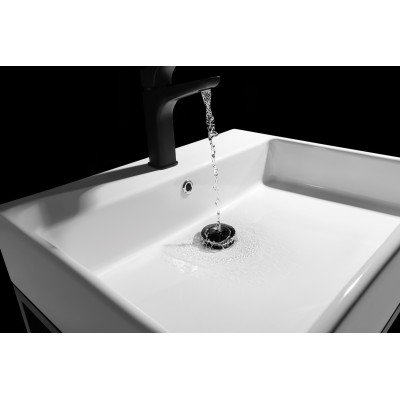 Deante Temisto umywalka z konsolą 60 cm czarną CDTW6U6S