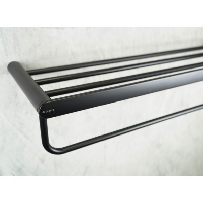 Deante Round półka ścienna z wieszakiem czarny mat ADRN531