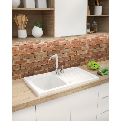 Deante Lusitano zlewozmywak ceramiczny 86x50 cm biały ZCL620N