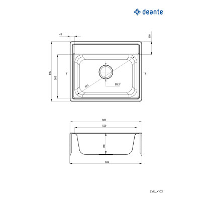 Deante Soul zlewozmywak stalowy 60x50 cm dekor ZYU3103