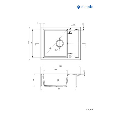 Deante Andante zlewozmywak granitowy 59x49 cm beżowy ZQN_511A