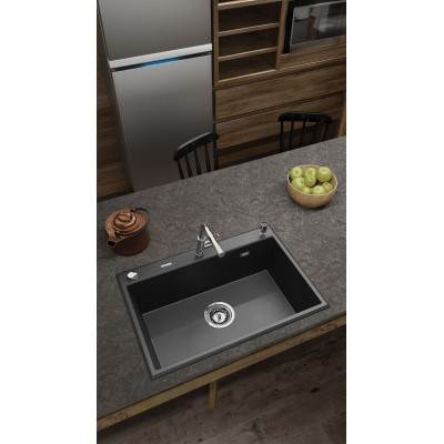 Deante Eridan zlewozmywak granitowy 70x52 cm wpuszczany antracyt ZQET103