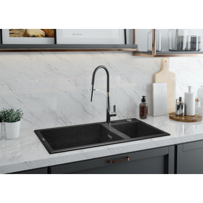 Deante Eridan zlewozmywak granitowy 88x50 cm grafitowy mat ZQE_G20B