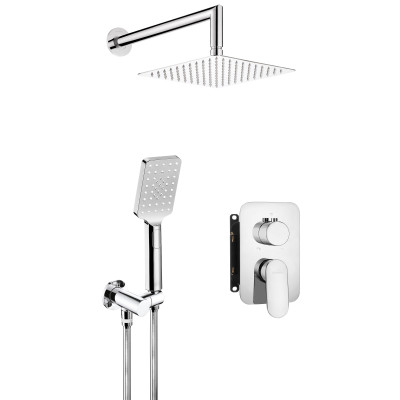 Deante Alpinia zestaw prysznicowy podtynkowy z deszczownicą chrom BXYZ0GAM