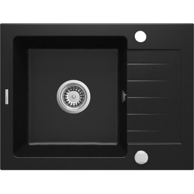 Deante Zorba zlewozmywak granitowy 58x44 cm wpuszczany czarny mat ZQZN11A