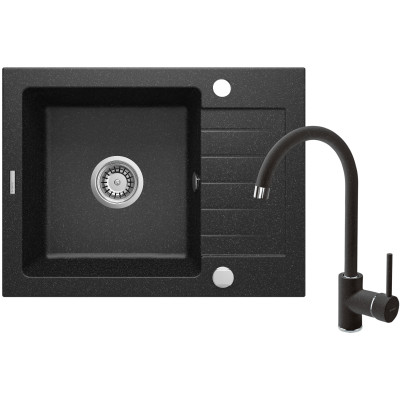 Deante Zorba zlewozmywak z baterią grafitowy/grafitowy ZQZA211A