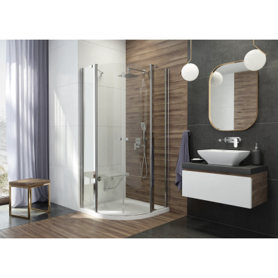 Deante Cubic brodzik 80x80 cm półokrągły biały KTK052B