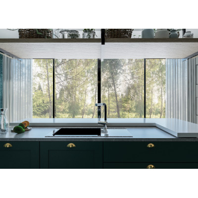 Deante Capella zlewozmywak szklano-granitowy 86x50 cm grafitowy metalik/platyna ZSCGP2C