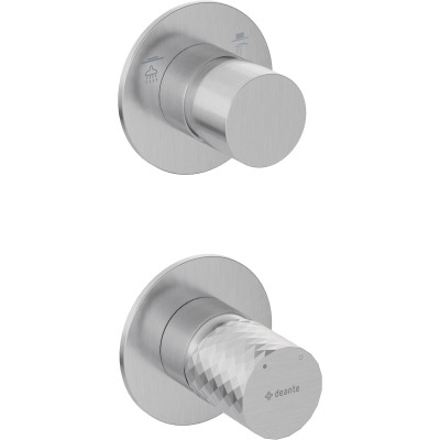 Deante Silia Hexa bateria wannowo-prysznicowa podtynkowa stal szczotkowana BHS_F44P