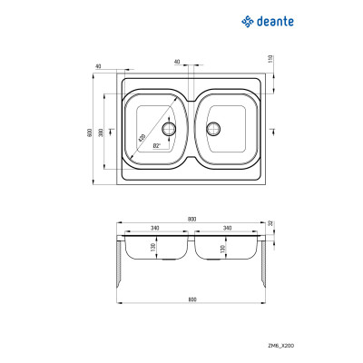 Deante Tango zlewozmywak stalowy 80x60 cm nakładany stal satynowa ZM60200