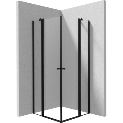 Deante Kerria Plus kabina prysznicowa 80x80 cm kwadratowa czarny mat/szkło przezroczyste KKNNU08U08