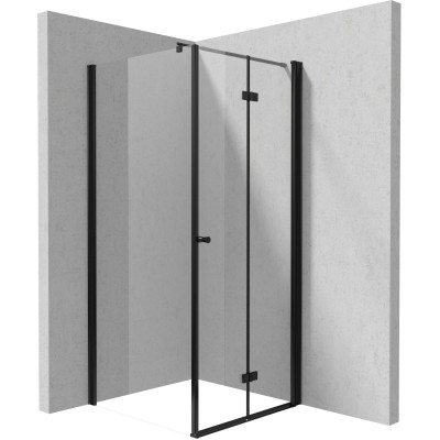 Deante Kerria Plus kabina prysznicowa 80x80 cm kwadratowa czarny mat/szkło przezroczyste KKNNX08S08