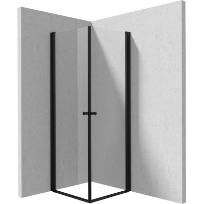 Deante Kerria Plus kabina prysznicowa 90x90 cm kwadratowa czarny mat/szkło przezroczyste KKNNW09W09