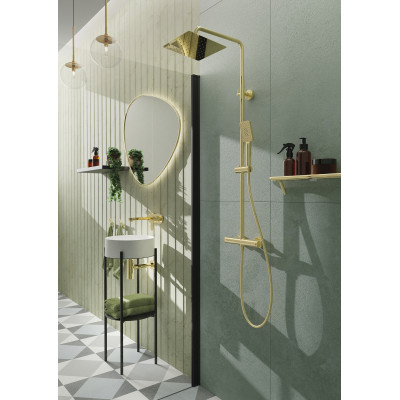 Deante zestaw prysznicowy ścienny termostatyczny złoty NACZ4HT