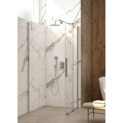 Deante Prizma ścianka prysznicowa walk-in 80 cm stal szczotkowana/szkło przezroczyste KTJ_F38P