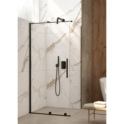 Deante Prizma ścianka prysznicowa walk-in 80 cm czarny mat/szkło przezroczyste KTJ_N38P